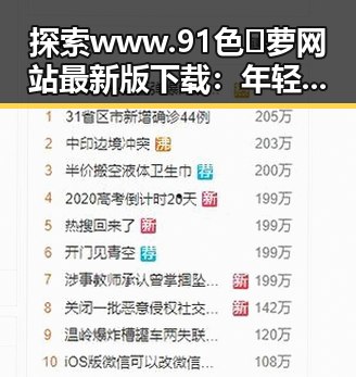探索www.91色😍萝网站最新版下载：年轻人追新体验的亮点