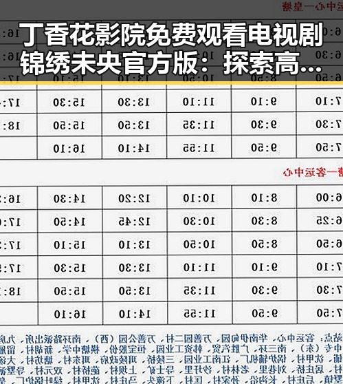 丁香花影院免费观看电视剧锦绣未央官方版：探索高清观影新体验