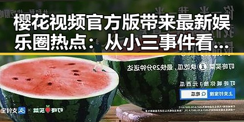 樱花视频官方版带来最新娱乐圈热点：从小三事件看公众关注焦点