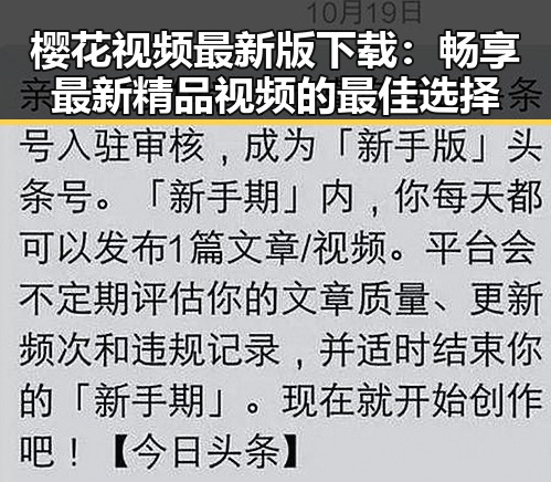 樱花视频最新版下载：畅享最新精品视频的最佳选择