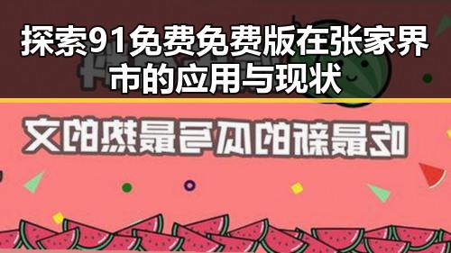 探索91免费免费版在张家界市的应用与现状
