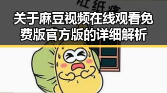 关于麻豆视频在线观看免费版官方版的详细解析
