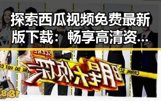 探索西瓜视频免费最新版下载：畅享高清资源的新时代