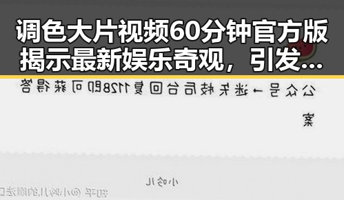 调色大片视频60分钟官方版揭示最新娱乐奇观，引发热议