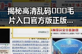 揭秘高清乱码🔞❌♋毛片入口官方版正版下载：安全获取的最佳途径
