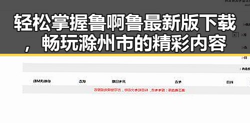 轻松掌握鲁啊鲁最新版下载，畅玩滁州市的精彩内容