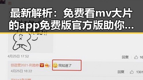 最新解析：免费看mv大片的app免费版官方版助你畅享视觉盛宴