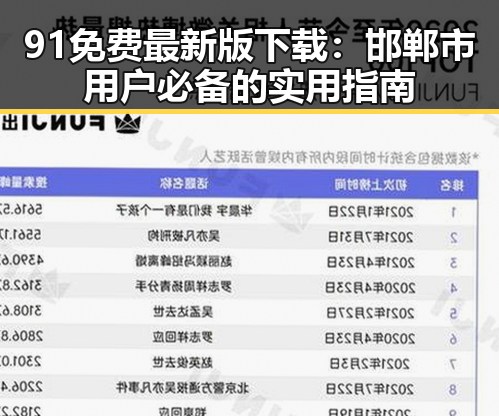 91免费最新版下载：邯郸市用户必备的实用指南