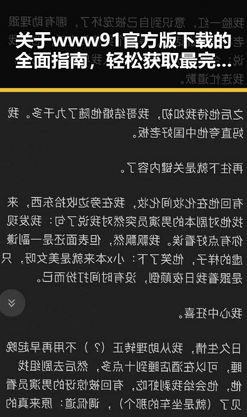 关于www91官方版下载的全面指南，轻松获取最完整版本