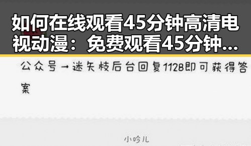 如何在线观看45分钟高清电视动漫：免费观看45分钟高清电视动漫指南