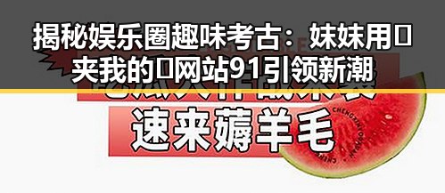 揭秘娱乐圈趣味考古:妺妺用🐻夹我的🍌网站91引领新潮