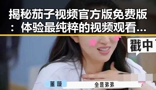 揭秘茄子视频官方版免费版：体验最纯粹的视频观看乐趣