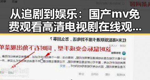 从追剧到娱乐：国产mv免费观看高清电视剧在线观看免费版带你领略精彩内容